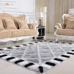 Gray carpet in the bedroom interior