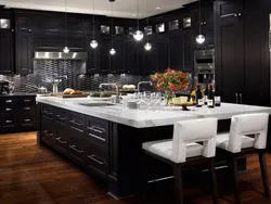 Black kitchen in the interior reviews