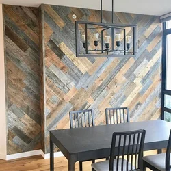 Barn board in the kitchen interior