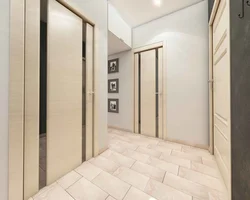 Hallway interior with beige doors