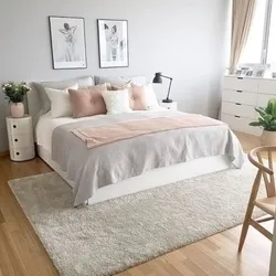Milk bed in the bedroom interior