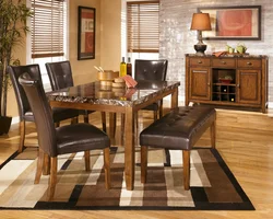 Rectangular Table In The Living Room Interior