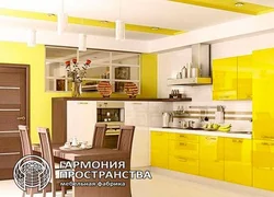 Yellow-Brown Kitchen In The Interior