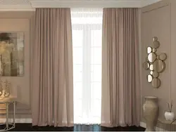 Sand curtains in the living room interior