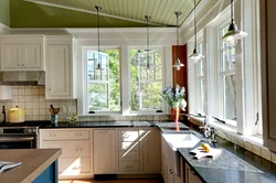 Kitchen interiors with one window