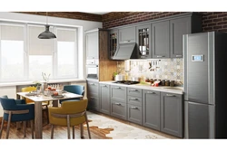 Gray kitchen in the interior reviews