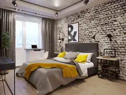 Wallpaper for loft bedroom interior