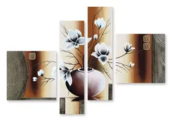 Triptych paintings for kitchen interior