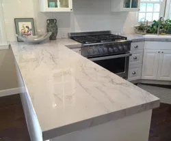 Gray Marble Countertop In The Kitchen Interior