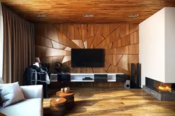 Wall panels in the interior of the kitchen living room