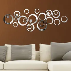 Circle on the wall in the living room interior