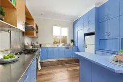 Combination of green and blue in the kitchen interior