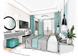 Bedroom design sketch