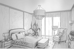 Эскиз дизайна спальни