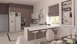 Living room kitchen design with peninsula