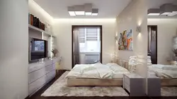 Rectangular bedroom with balcony design