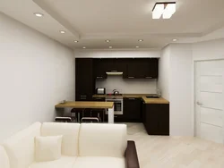 Kitchen design in euro-room apartment peak