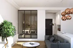 Bedroom behind a glass partition design