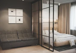 Bedroom Behind A Glass Partition Design