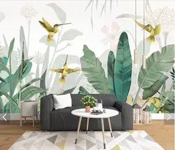 Bedroom design with palm leaves