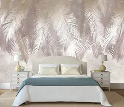 Bedroom design with palm leaves