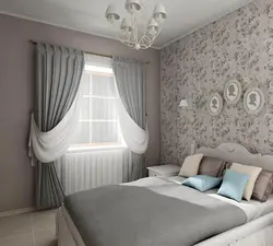 Дизайн штор для серо белой спальни