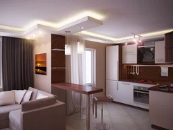 Design Of A Studio Room With A Kitchen In The House