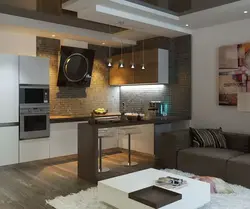 Design of a studio room with a kitchen in the house