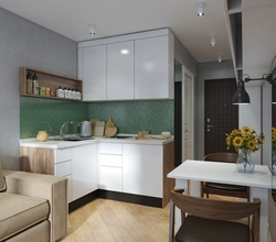 Kitchen Design In A Studio Apartment With One Window