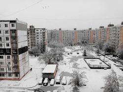 Photo of the street from the apartment window