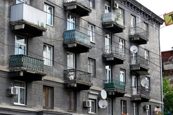 House with balcony in apartment photo