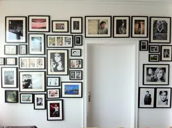 Collage Of Photos On The Wall In The Apartment