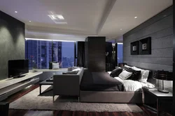 Black room apartment design