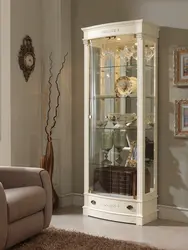 Угловой шкаф со стеклом в гостиную фото