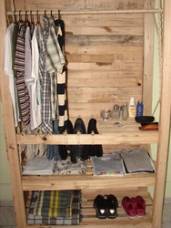 Wardrobe made of boards photo