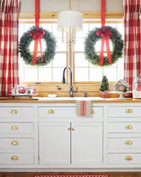 Christmas tree in the kitchen photo