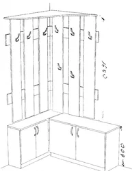Прихожая вешалка чертеж фото