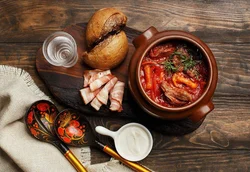 Modern Russian cuisine photo