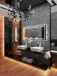 Bathroom Design Graphite And Wood