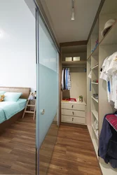 Narrow Bedroom Design With Dressing Room