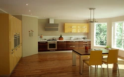 Kitchens with red floor design