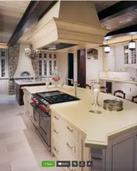 Дизайн кухни с плитой посередине кухни