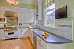 Kitchen Design With TV On The Window