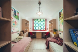 Rectangular bedroom design for 2 children