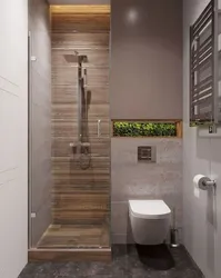 Bathroom design with installation and wardrobe