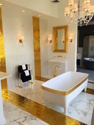 Bathroom Design White Marble With Gold