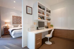 Bedroom with workspace design 12 sq m