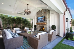 Living room interior in veranda style