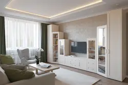 Дизайн гостиной с двумя шкафами