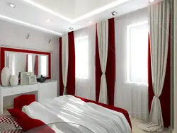 Design of burgundy curtains for the bedroom